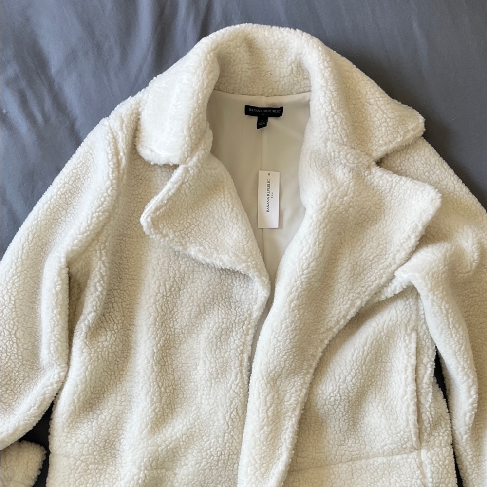 Banana Republic Off-White Teddy Jacket